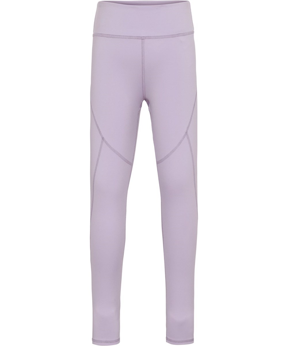 Oliwia - Frozen Lilac - Sport leggings in light purple with stitching