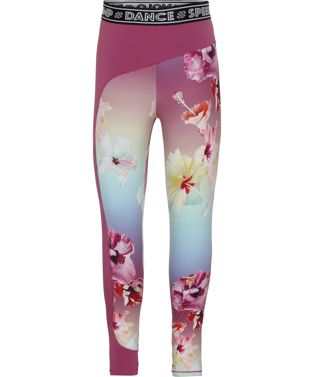 Olympia - Hibiscus Rainbow - Floral sports leggings