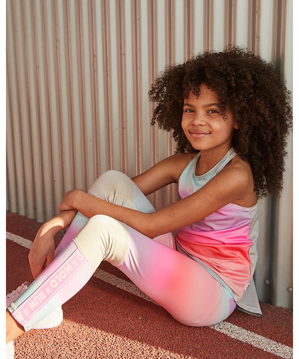 Olympia - Misty Stripe - Sport leggings with pastel rainbow print