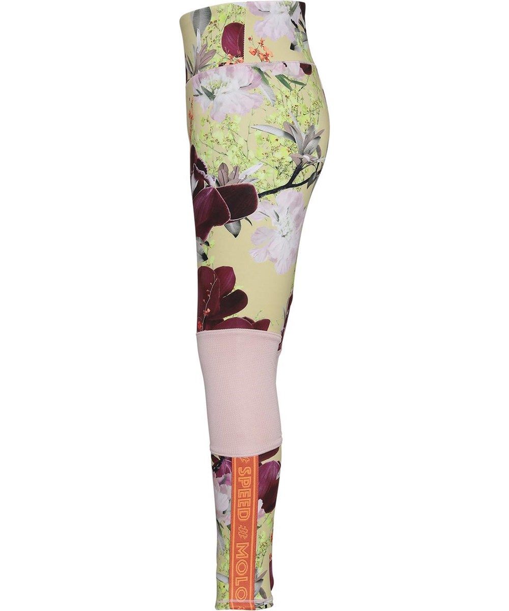 Olympia - Orchid - Light yellow, floral sports leggings