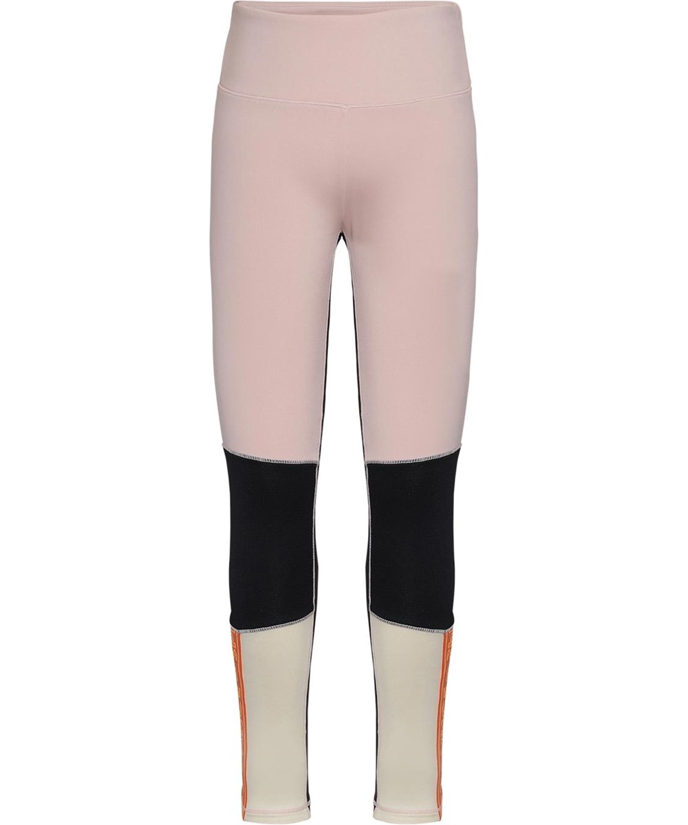 Olympia - Sporty Block - Light yellow and rose sports leggings 
