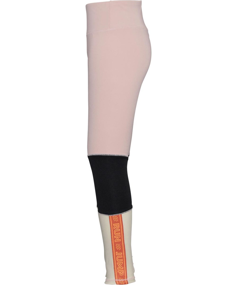 Olympia - Sporty Block - Light yellow and rose sports leggings 
