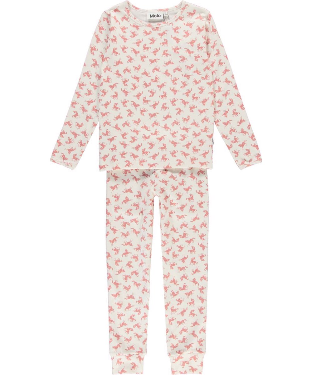 Lov - Mini Horse Rose - Blue organic dress with floral print 