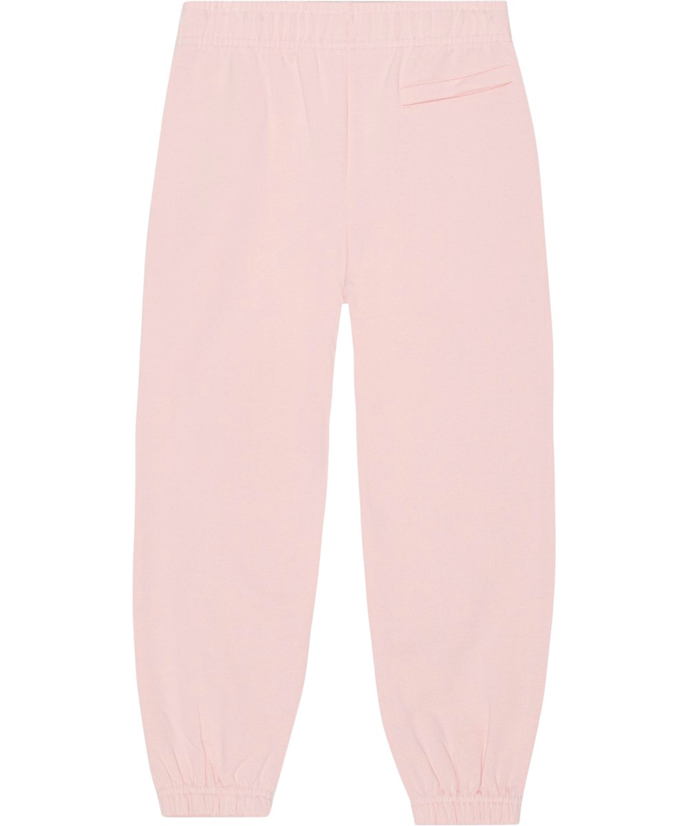 Adan - Candy Floss - Pink trousers in organic cotton with small yin/yang symbol