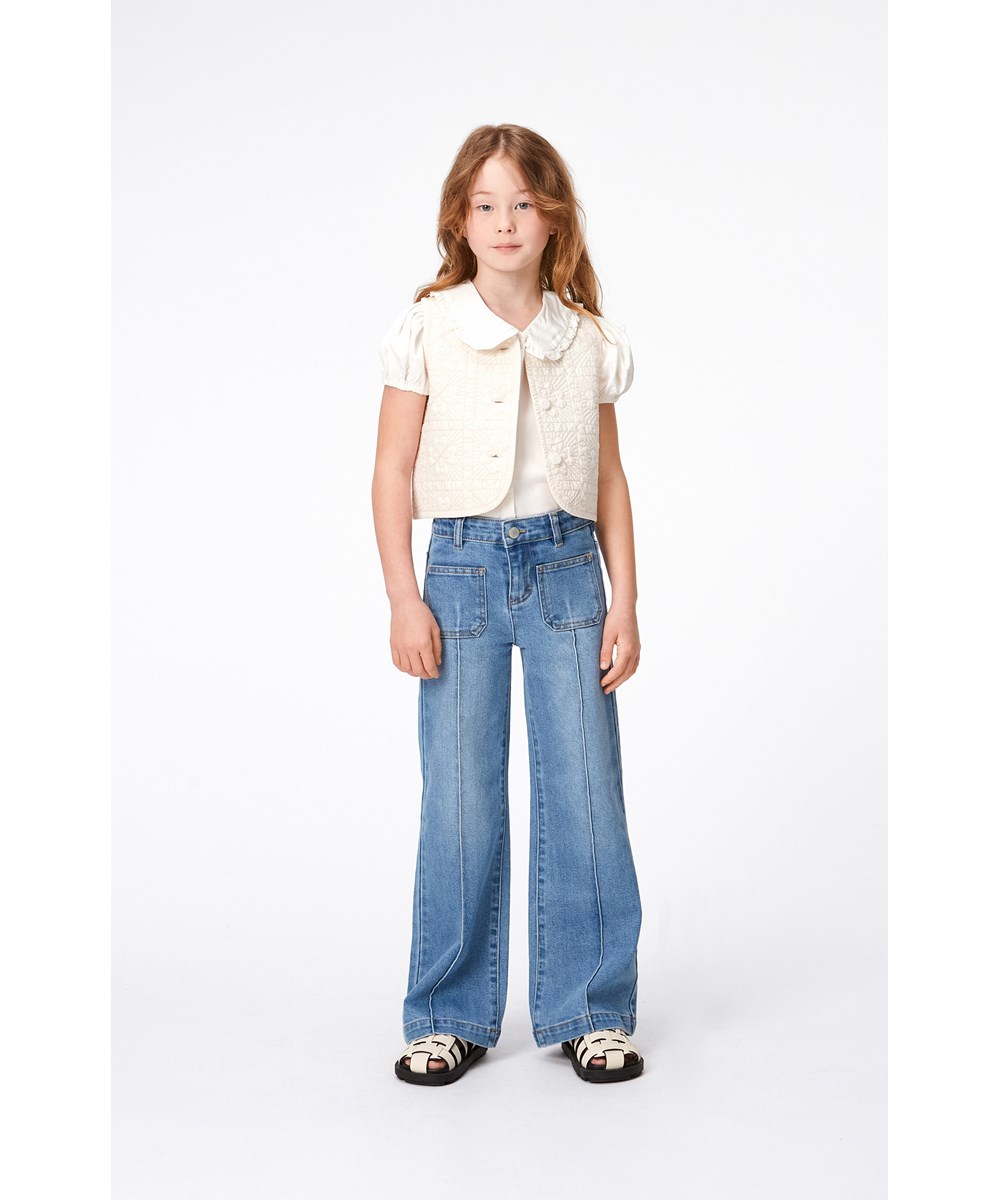 Adina - Light Blue Denim - Blue, flared leg jeans