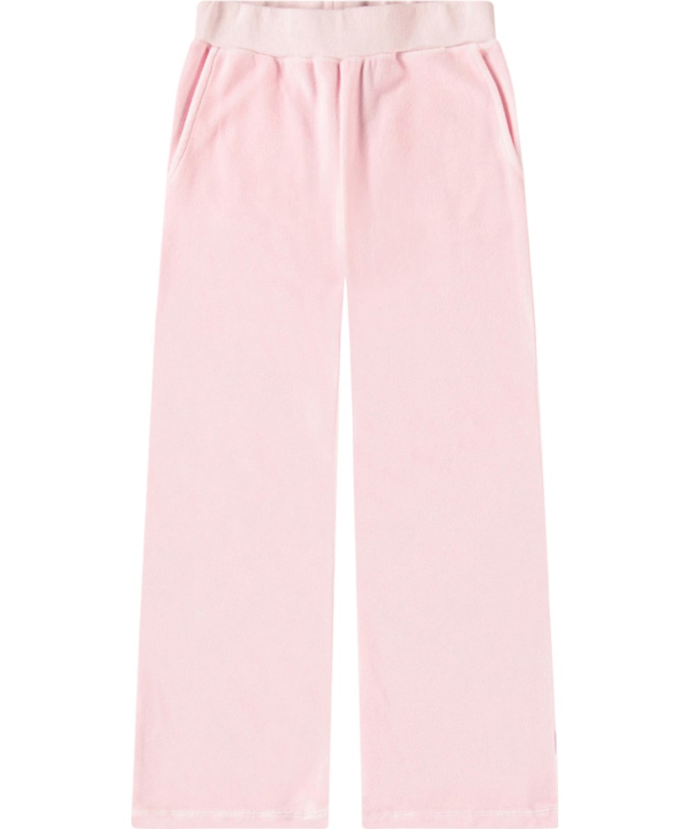Adoria - Charlotte Pink - Pink trumpet velour pants in a soft cotton for children.