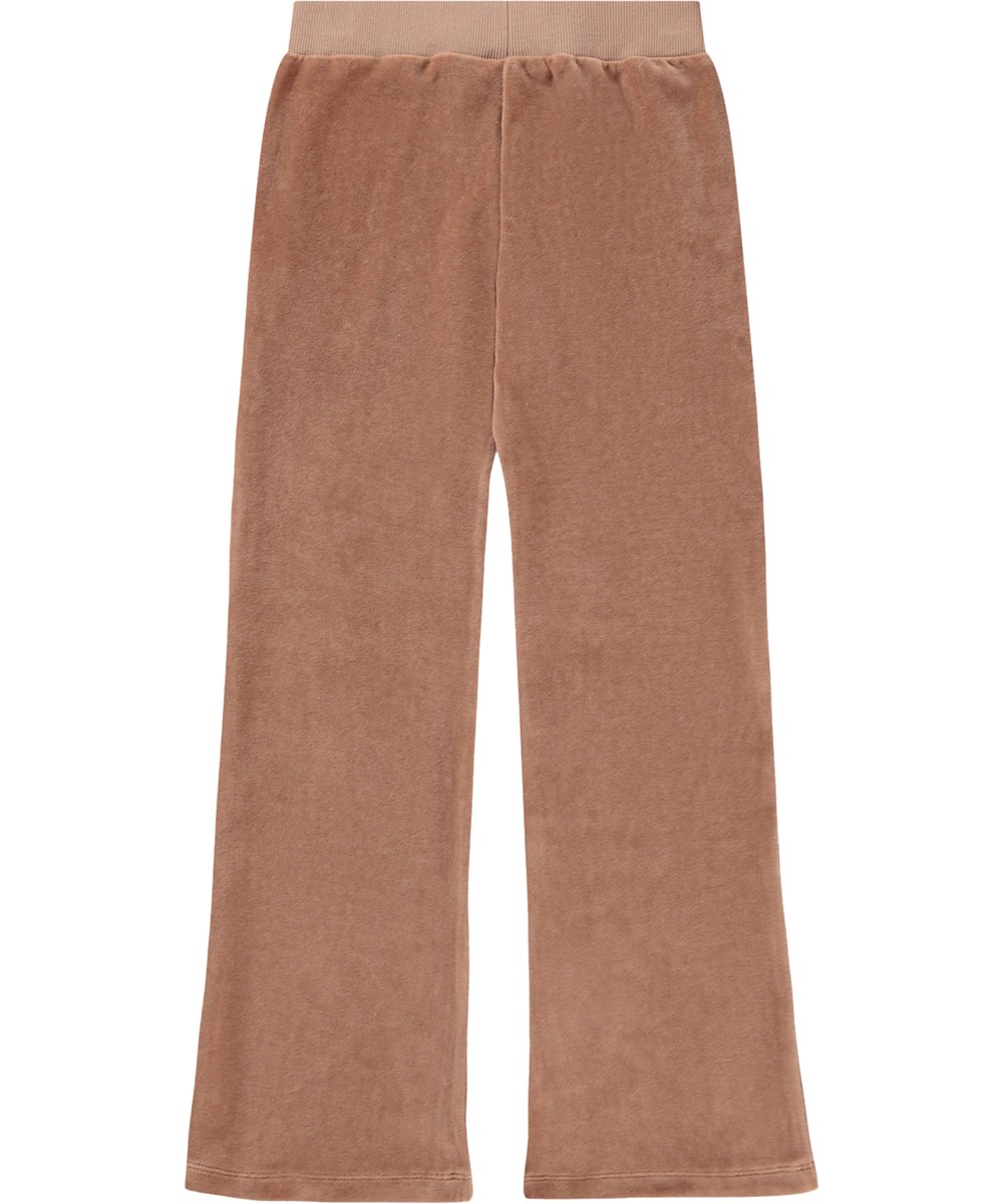 Adoria - Cocoa Bean - Brown trousers for children made of organic cotton velour 