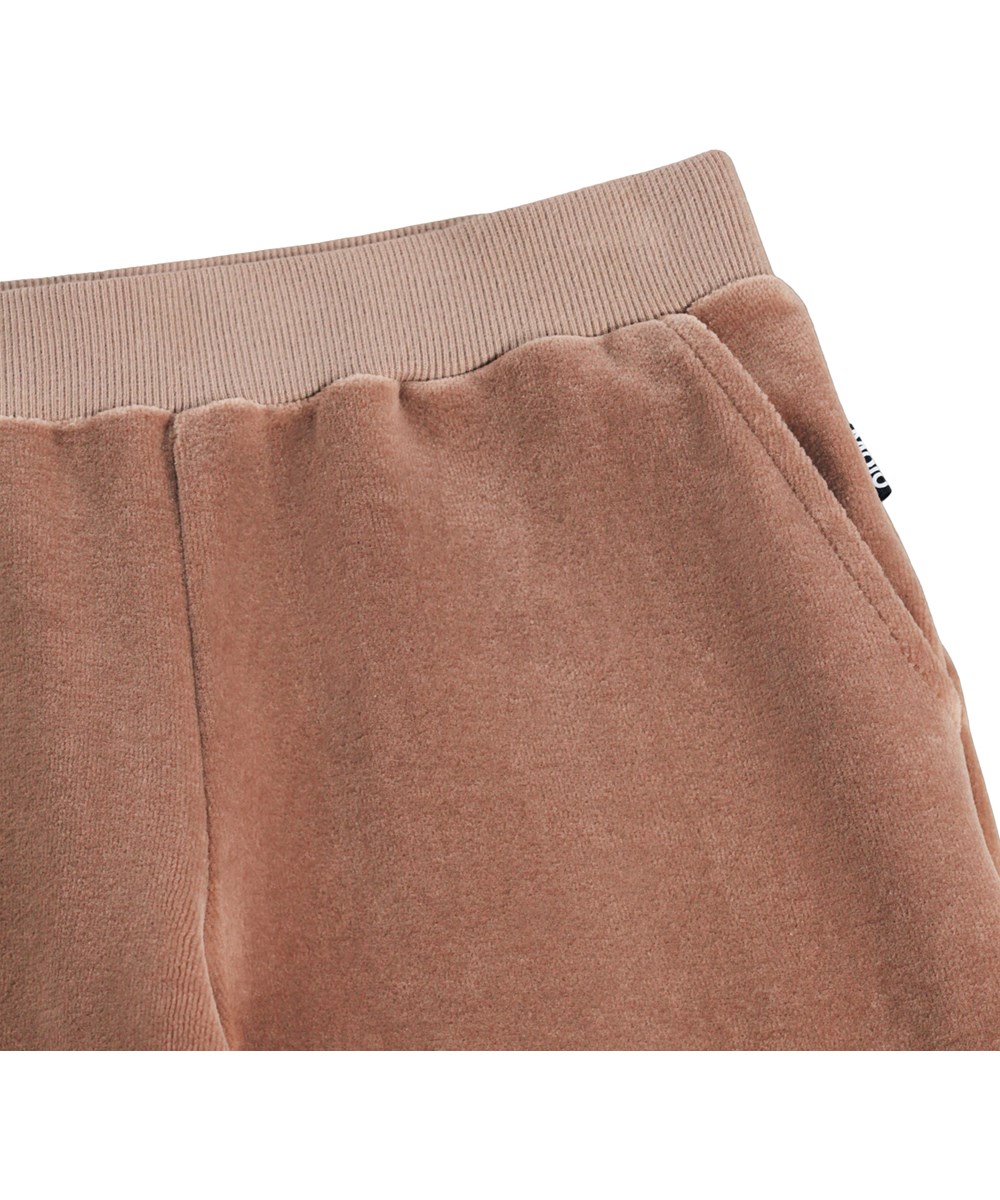 Adoria - Cocoa Bean - Brown trousers for children made of organic cotton velour 