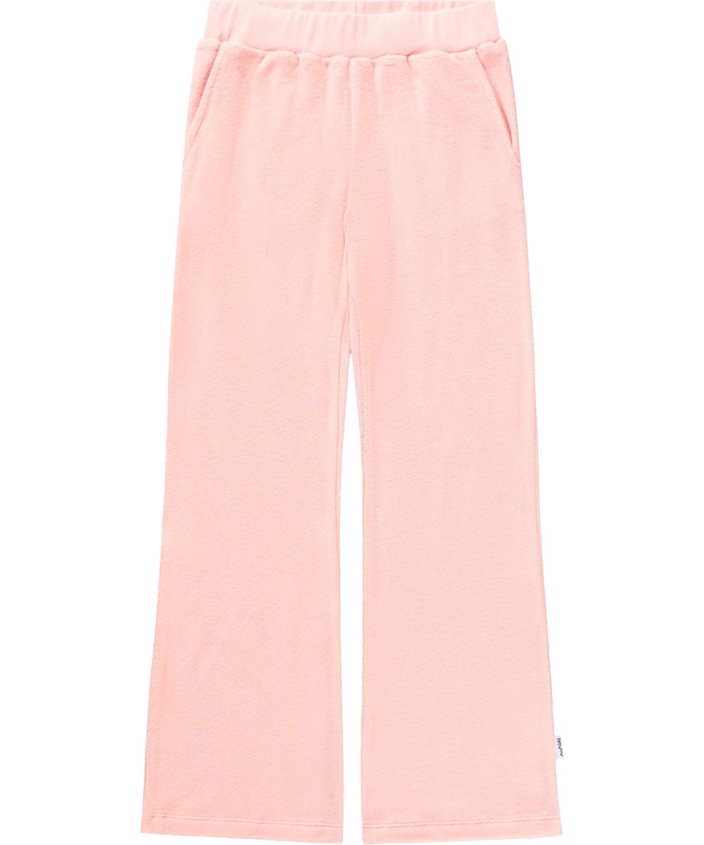 Adoria - Peach Bud - Pink trousers for children made of organic cotton velour 