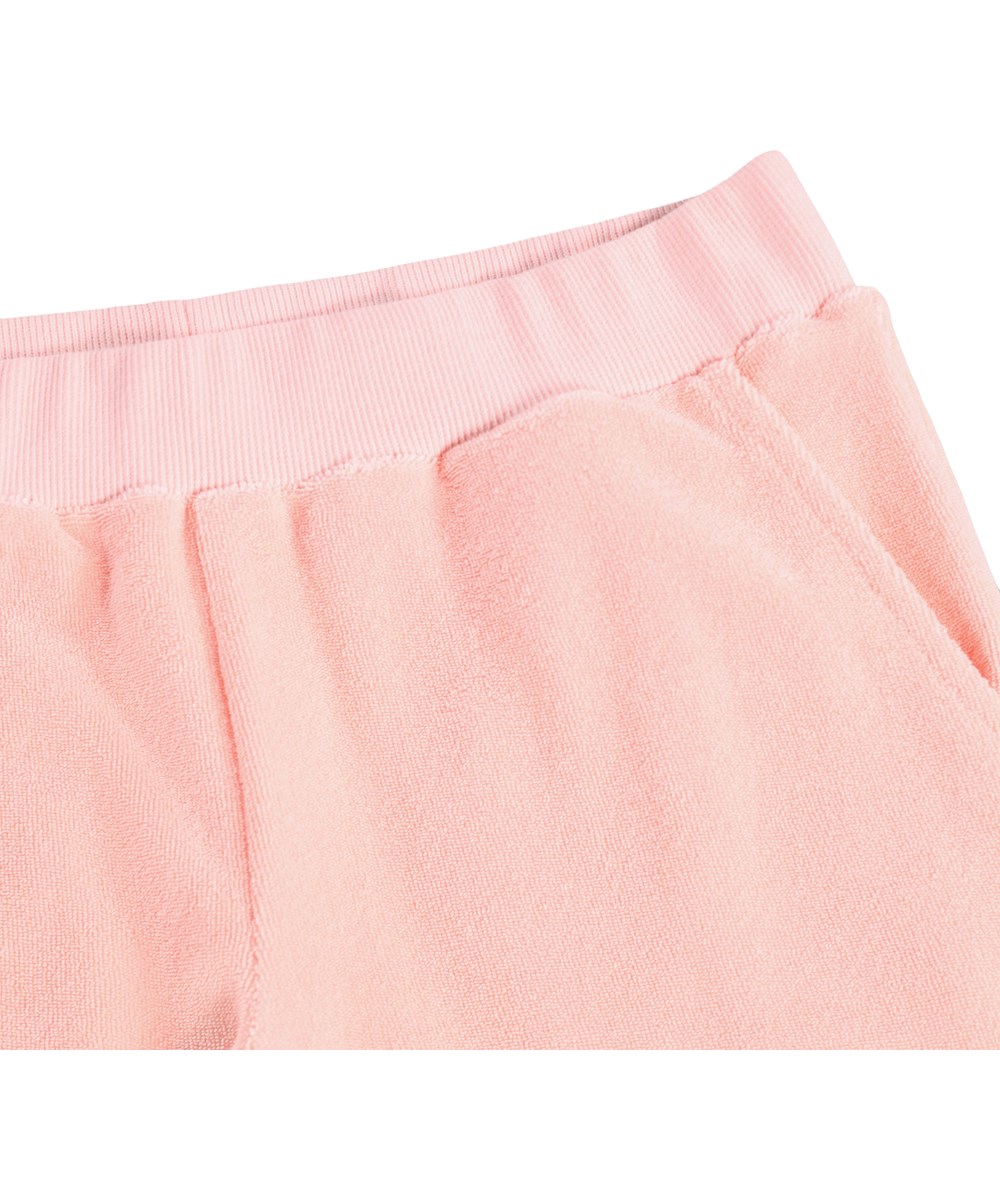Adoria - Peach Bud - Pink trousers for children made of organic cotton velour 