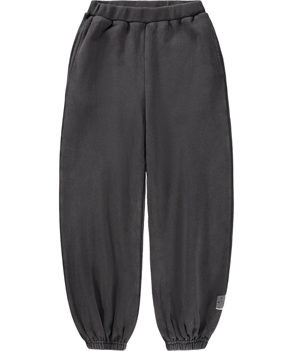 Adriana - Raven - Grey soft sweatpants for children made of organic cotton 