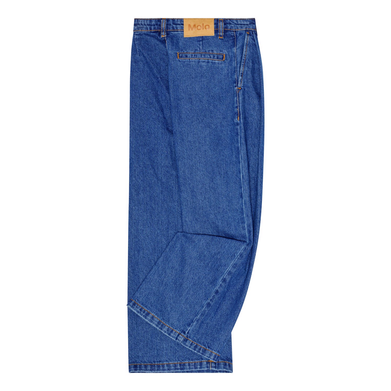 Aeisha - Mid Blue Denim - Soft cotton wide denim blue jeans
