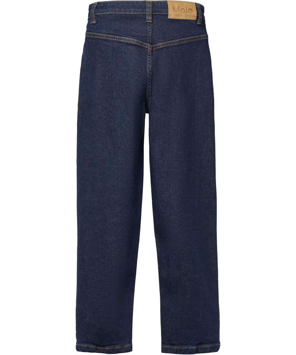 Agustine - Raw Blue - Dark blue denim jeans for children made of organic cotton.