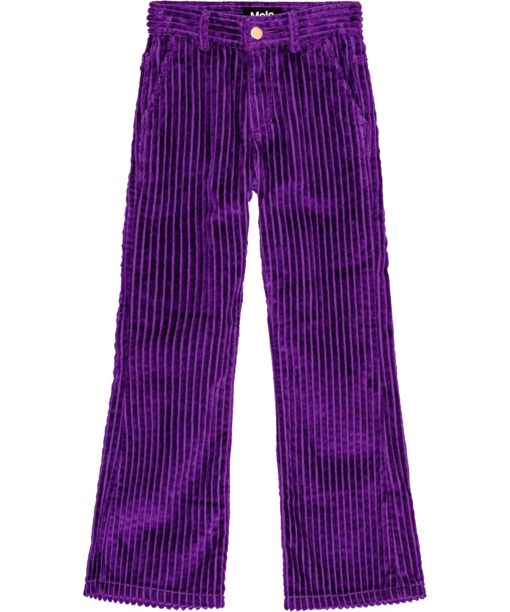 Aida Warm Purple Soft and wide purple cotton corduroy trousers