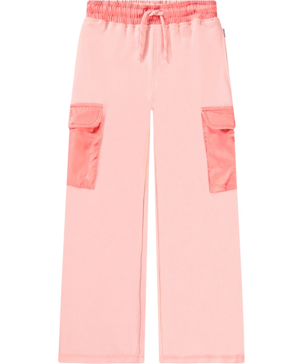 Akayla - Peach - Rosa pants in organic cotton for children.