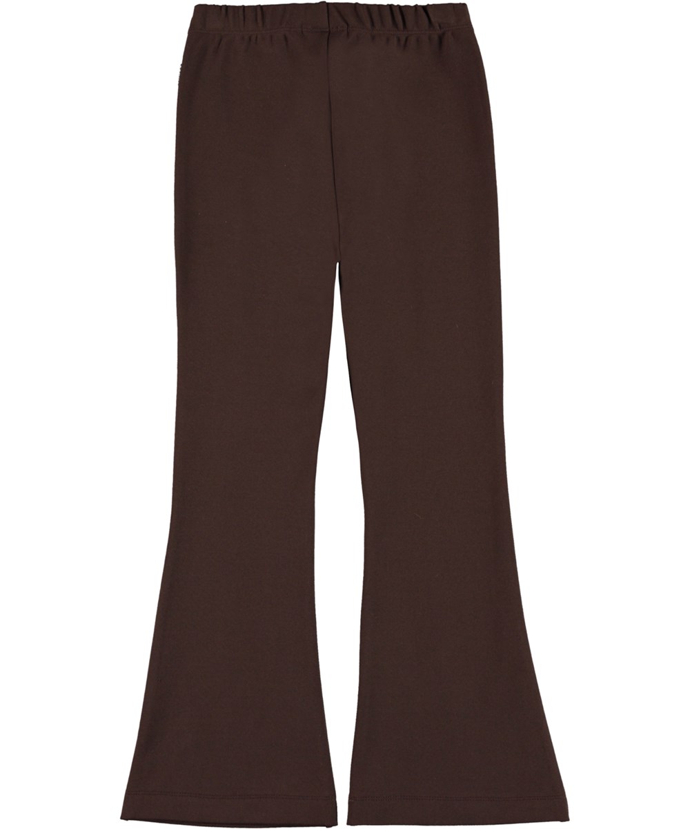 Alba - Deep Oak - Dark brown trousers with slight flare 