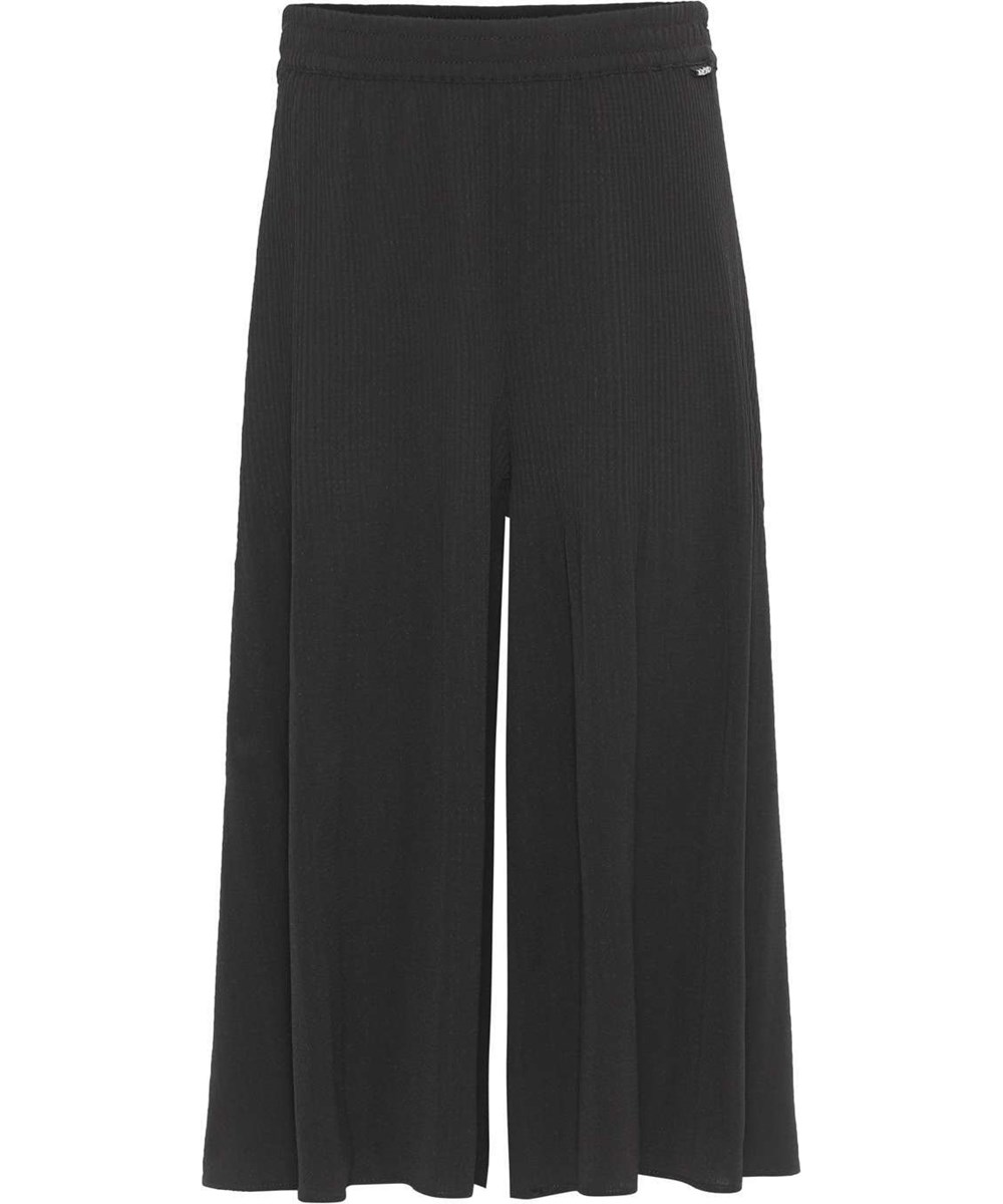 Aldora - Black - Black culottes with small pleats