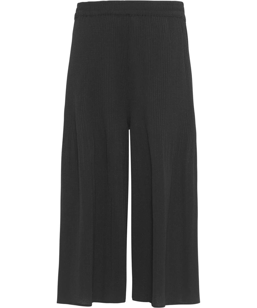 Aldora - Black - Black culottes with small pleats