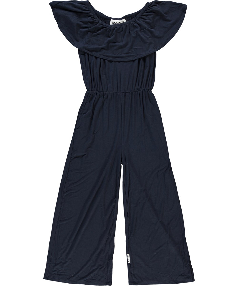Alena - Dark Navy - Dark blue jersey jumpsuit