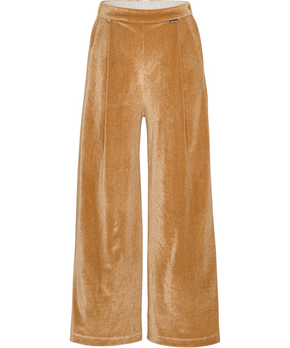 Alfa - Rosie Sand - Gold wide leg trousers