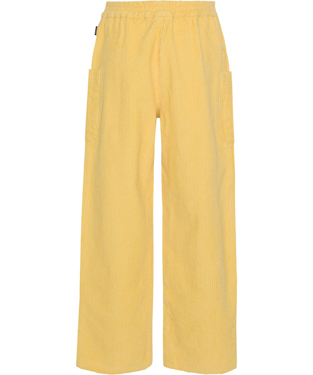 Alfia - Mimosa Yellow - Yellow trousers in wide wale corduroy 