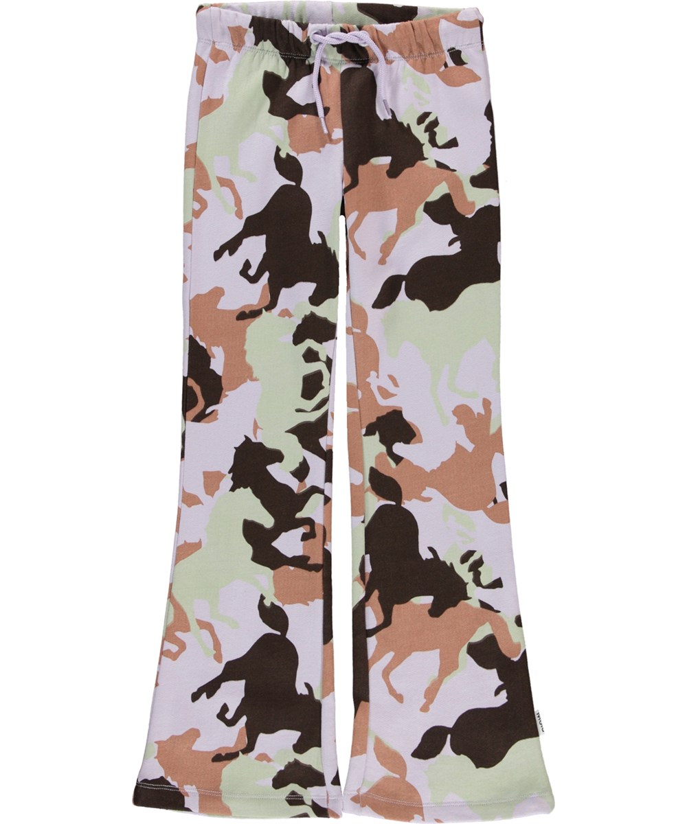 Alfreda - Horse Camo Lilac - Sweatpants with horse print