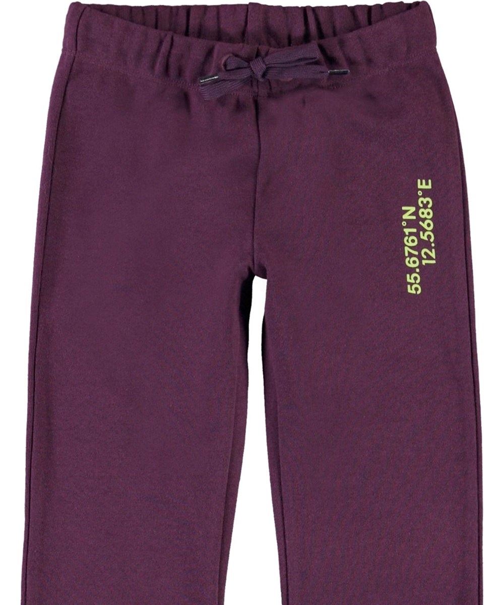 Alfreda - Noirberry - Purple sweatpants with flare
