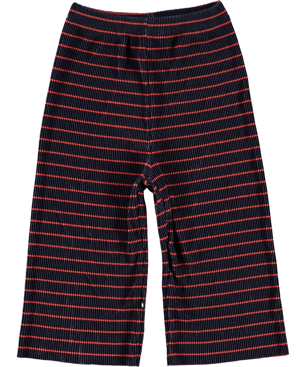 Aliecia - Navy Red Stripe - Culottes with stripes. 