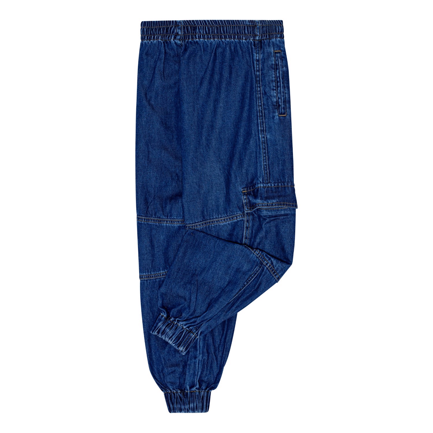 Aliki - Blue Vintage - Blue denim cargo trousers in organic