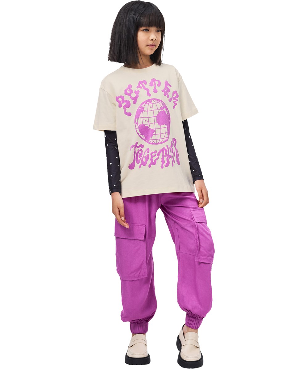 Aliki - Charisma - Purple cargo trousers for children