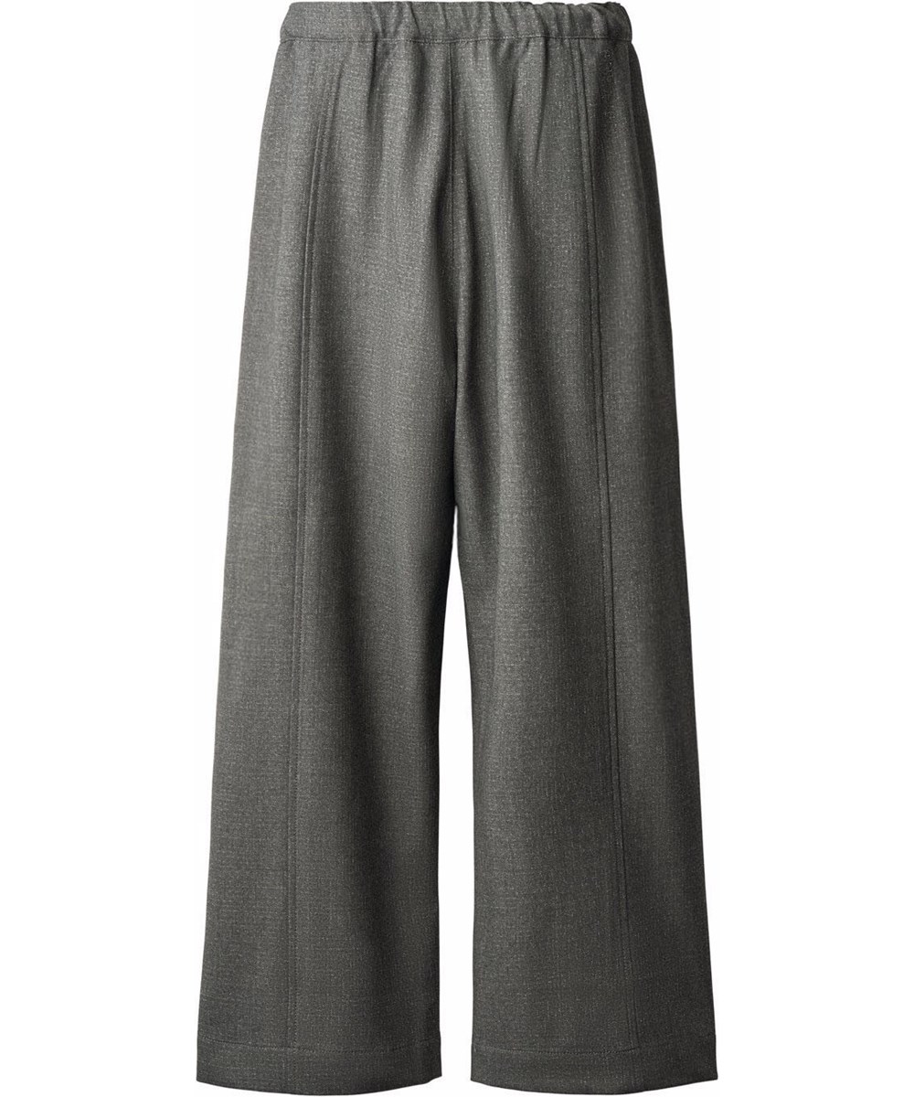 Alvina - Grey Silver Check - Grey flannel pants for children with silver thread in a loose fit.