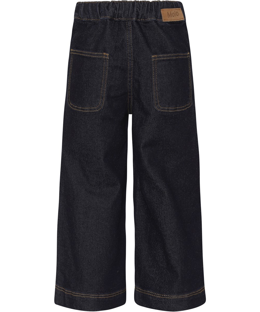 Alyna - Raw Indigo Denim - Dark blue denim culottes