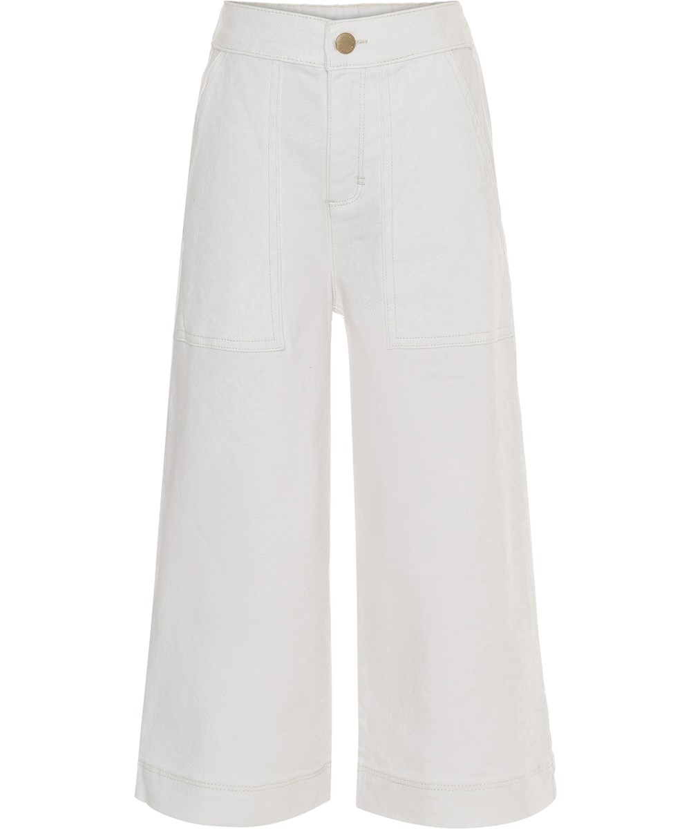 Alyna - White Star - Wide white trousers 