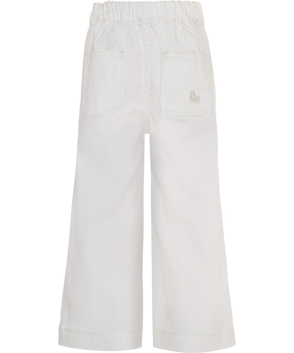 Alyna - White Star - Wide white trousers 
