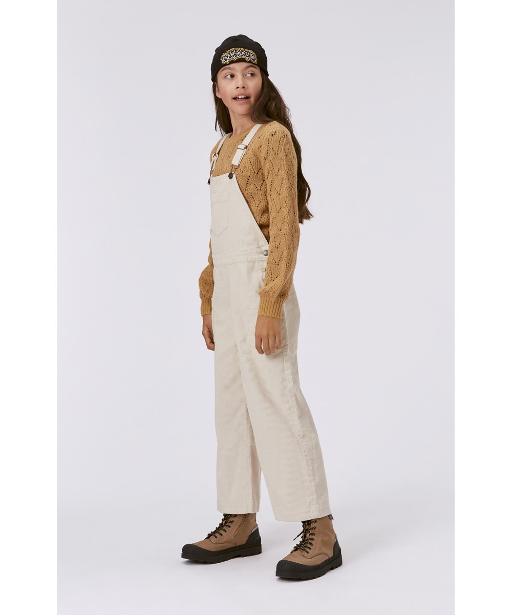 Amber - Pearled Ivory - Off white dungarees in  corduroy