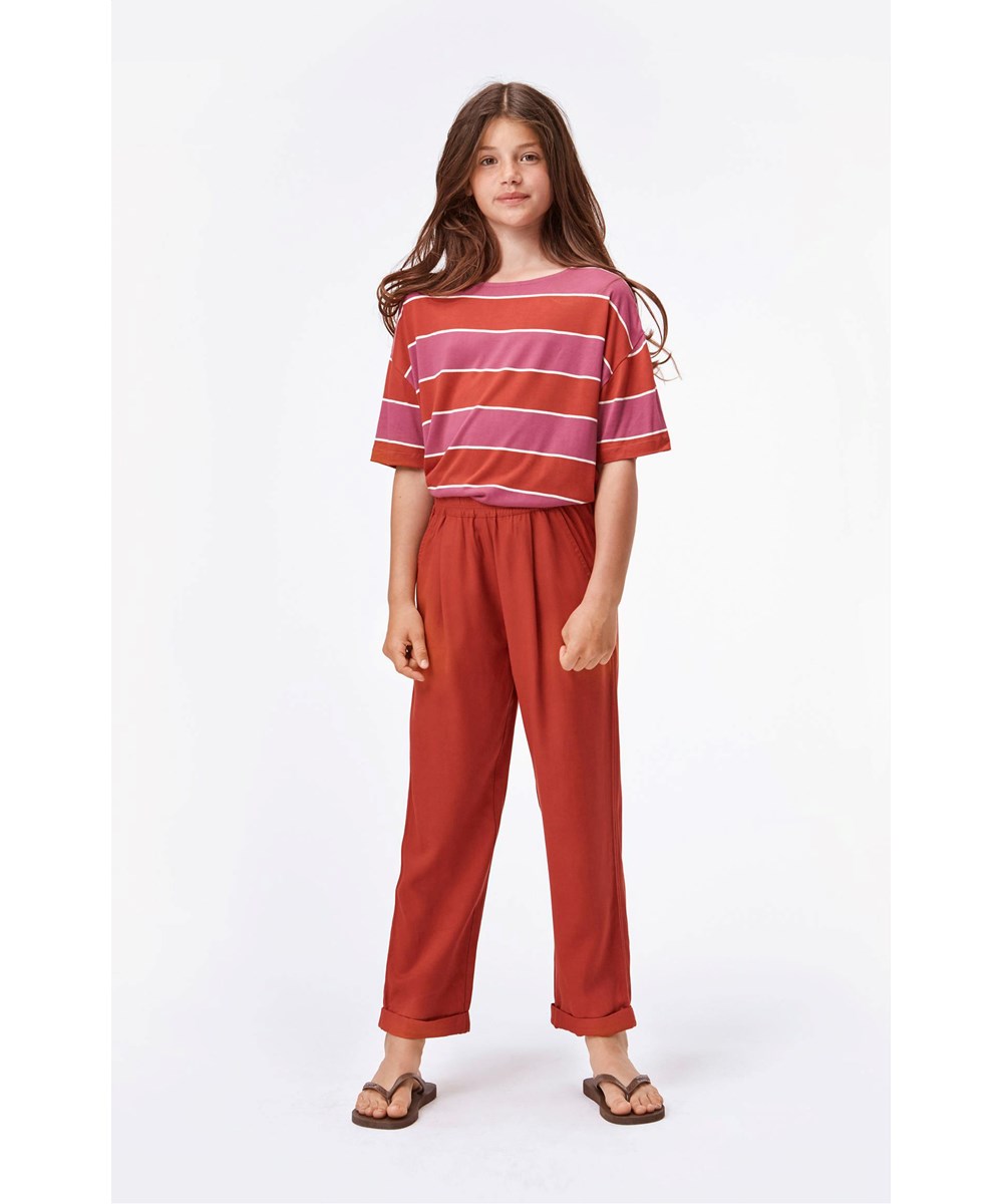 Amie - Bossa Nova - Loose, dark red trousers 