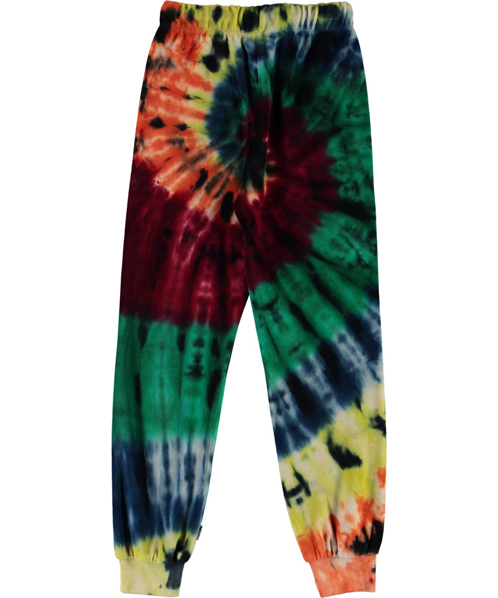 Amina - Autumn Swirl - Velour sweatpants with tie-dye