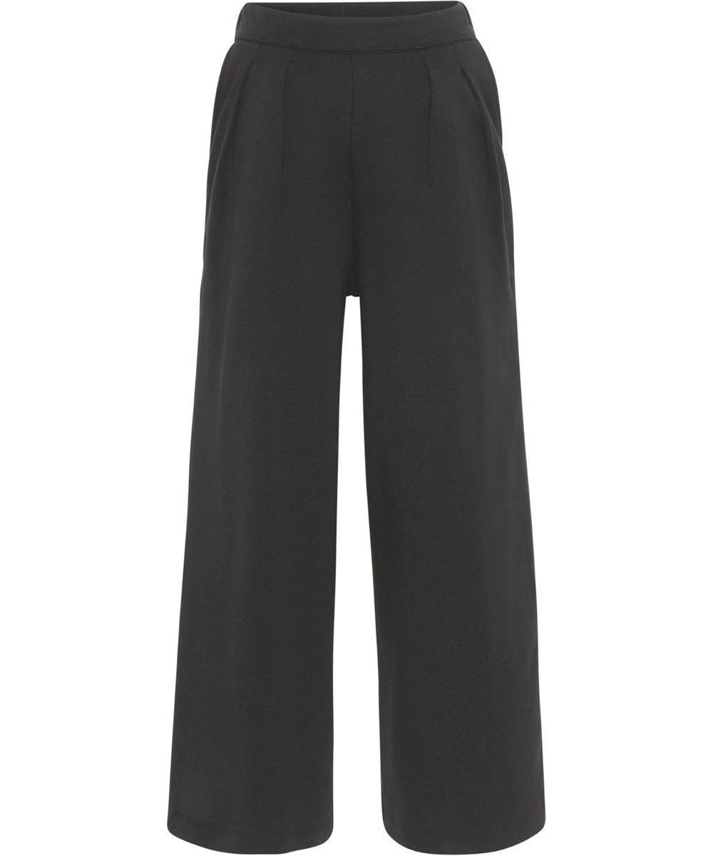 Ana - Black - Wide, black organic trousers 