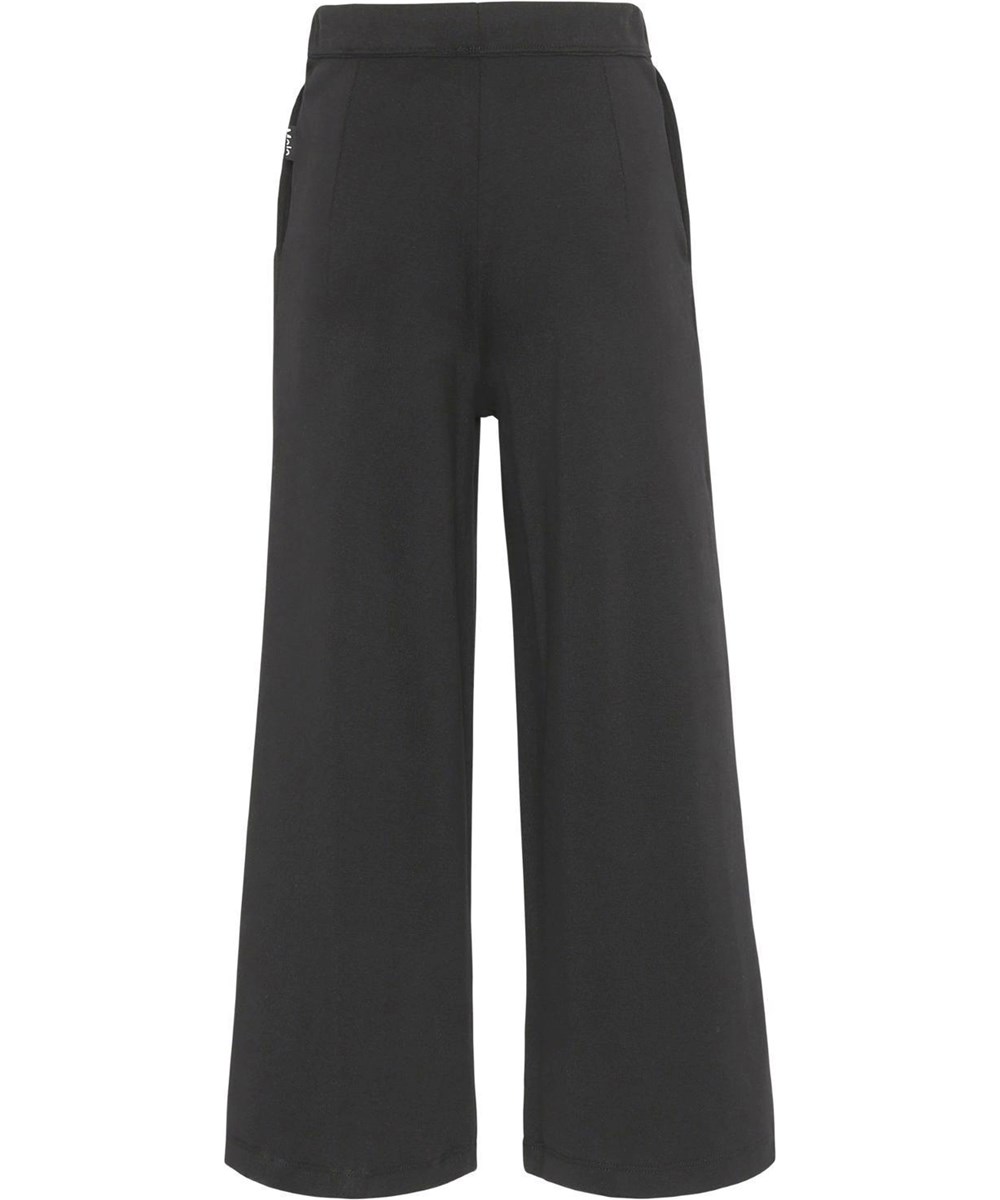 Ana - Black - Wide, black organic trousers 