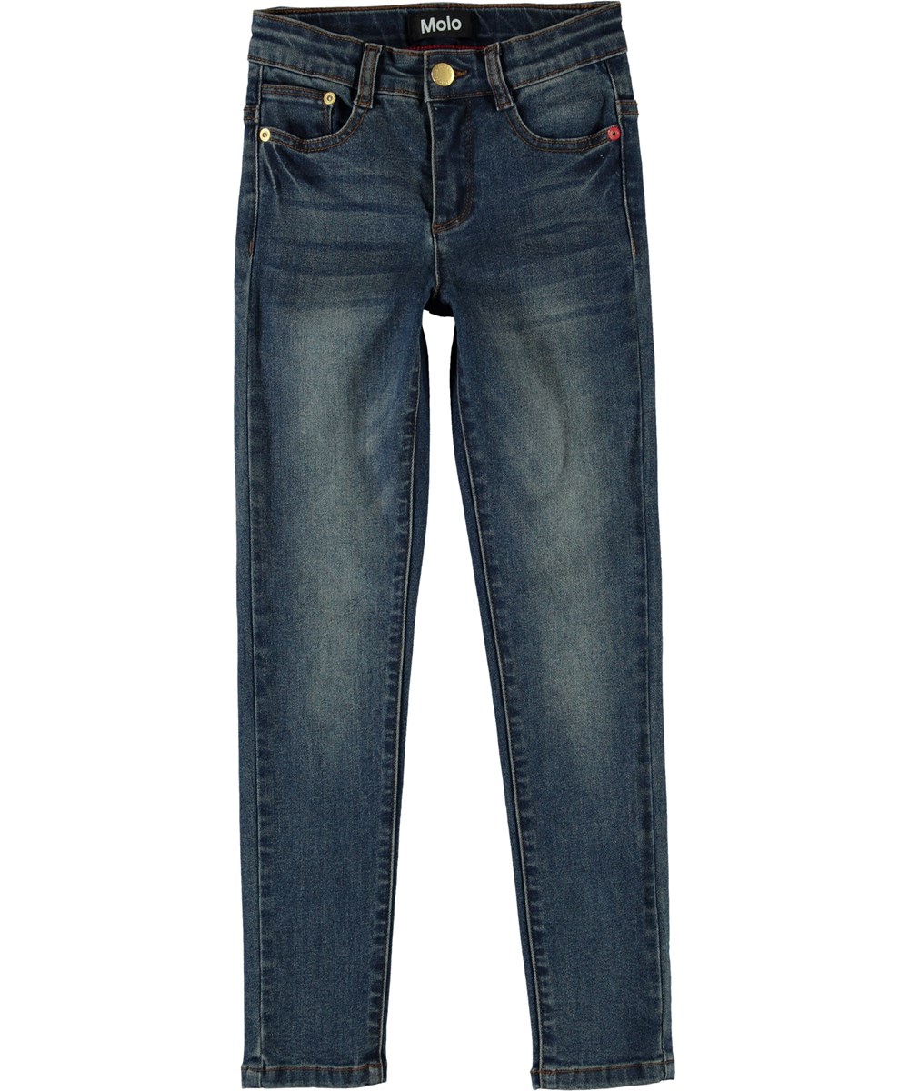 Angelica - Washed Dark Blue - Blue slim fit jeans