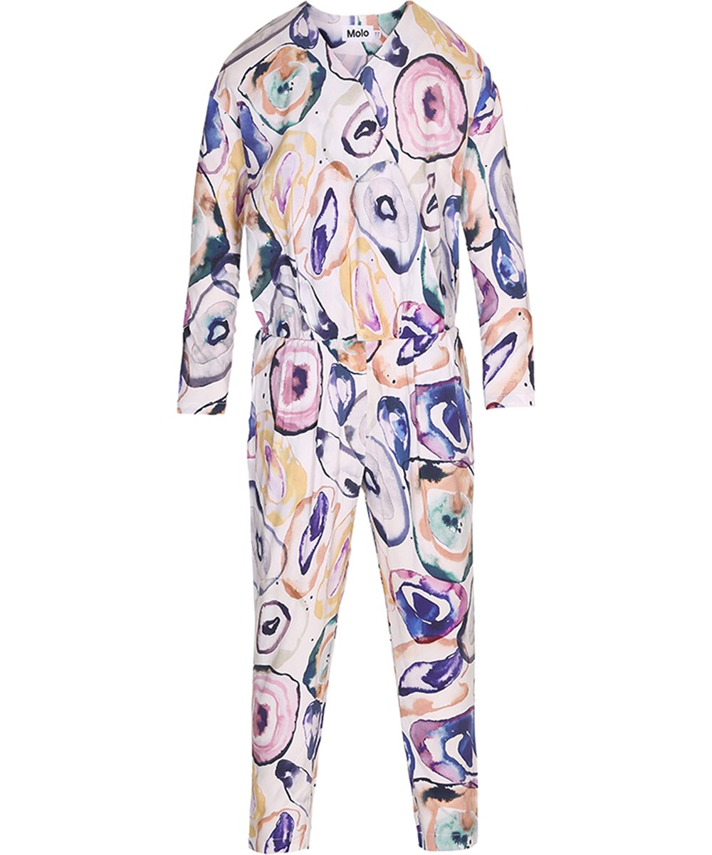 Annemone - Mineral Stones - Long sleeve jumpsuit with digital mineral print