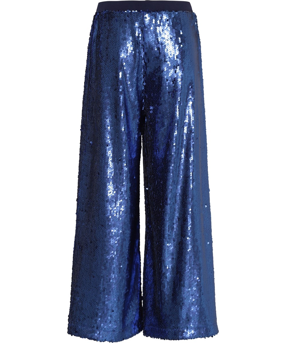 Annette - Blue Waves - Blue sequin trousers