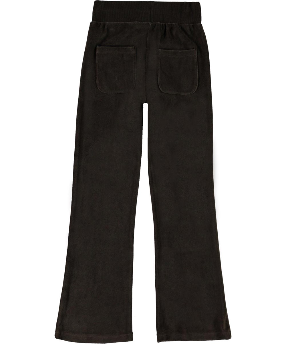 Annie - Deep Brown - Brown velour sweatpants