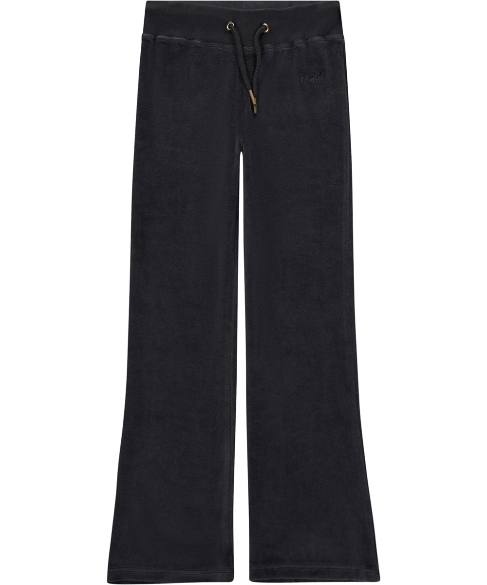 Annie - Purple Black - Black velour track suit bottoms