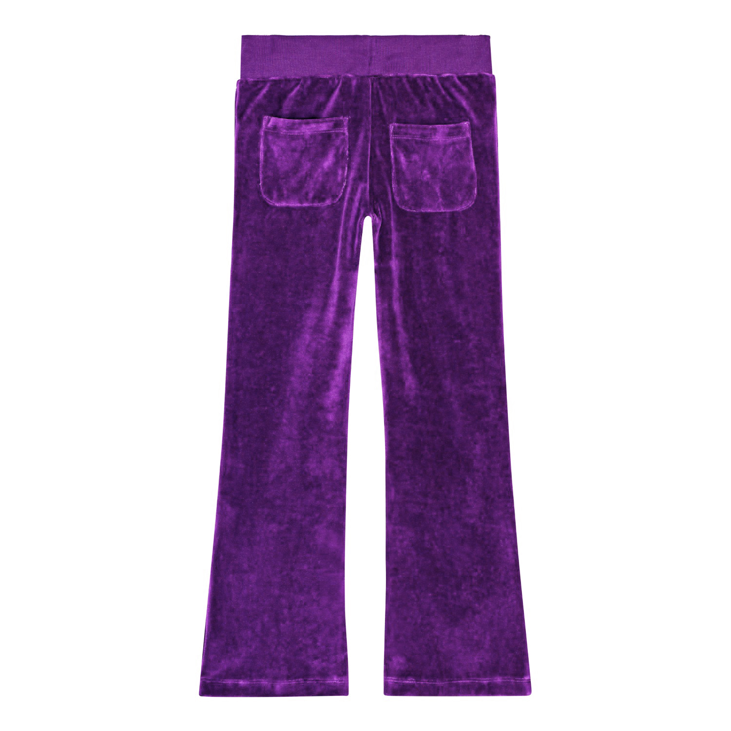 Annie - Warm Purple - Soft cotton blend velour trousers with