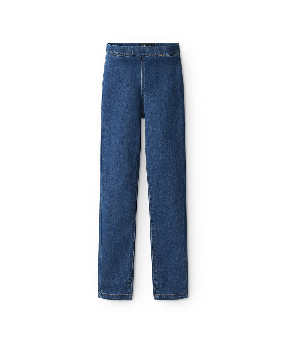 April - Suttle Stone Blue - Blue jeggings in jeans look