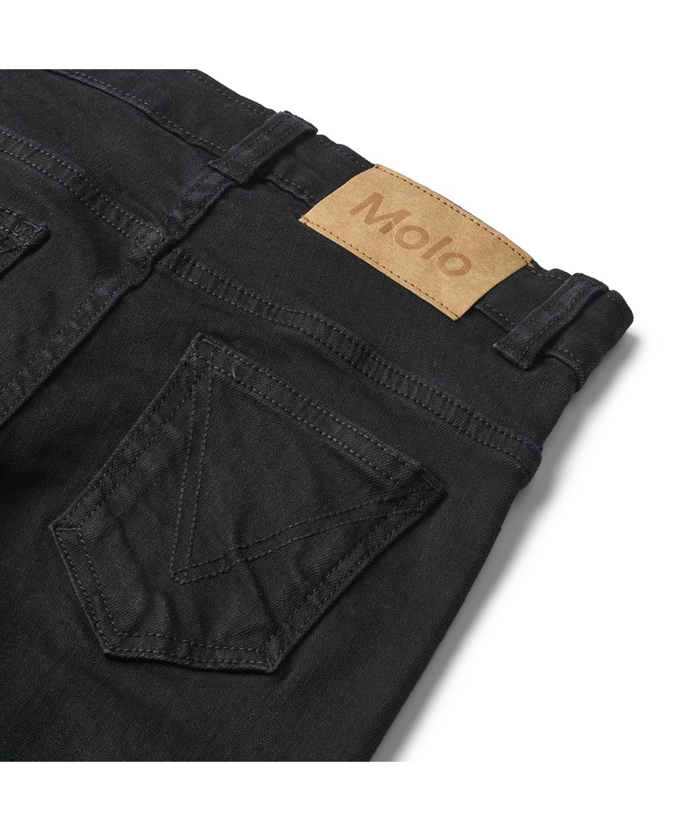 Asta - Black - Black jeans in organic cotton with stretch for children.