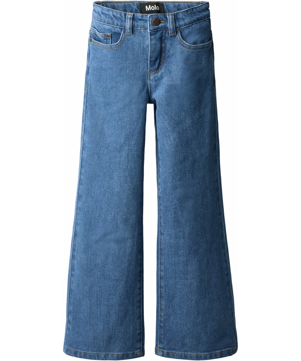 Asta - Blue Brushed - Blue jeans for children made of organic cotton with stretch.