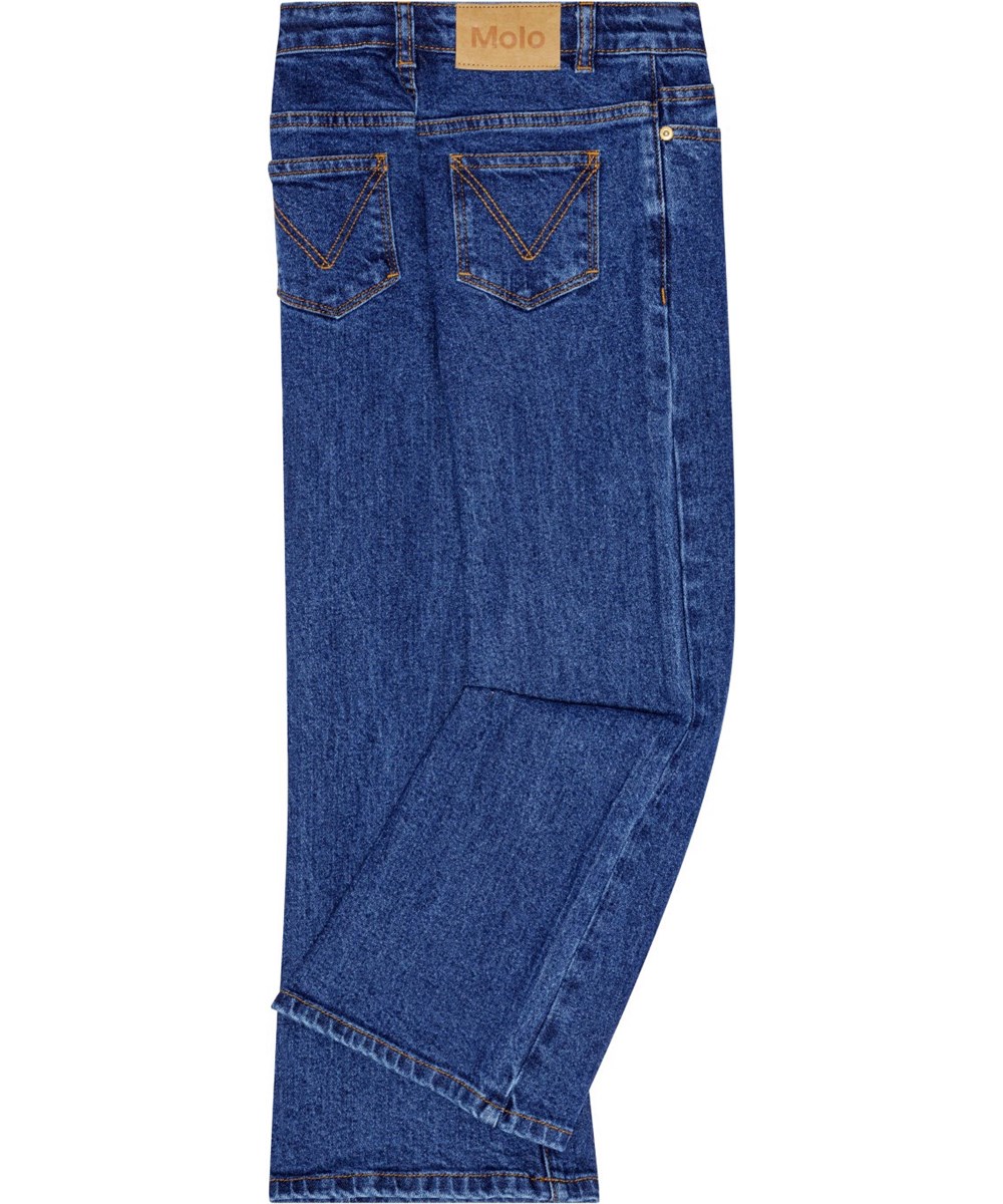 Asta - Blue Vintage - Flared denim jeans in organic cotton with pockets and belt loops.
