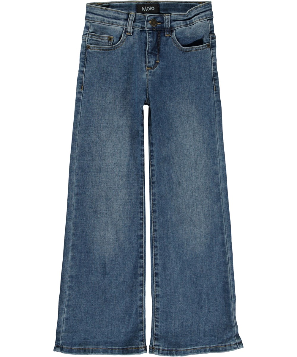 Asta - Mid Blue Wash - Blue jeans in bootcut